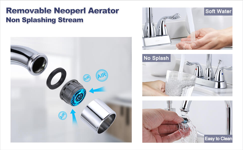 ARCORA 4 Inch Centerset Chrome Bathroom Sink Faucet with Drain Assembly and Supply Hoses 4 ARCORA 4 Inch Centerset Chrome Bathroom Sink Faucet with Drain Assembly and Supply Hoses - Centerset Bathroom Faucets - 4