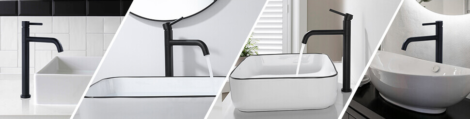 ARCORA 360 Degree Rotation Hot And Cold Tall Black Bathroom Mixer Tap 2 ARCORA 360 Degree Rotation Hot And Cold Tall Black Bathroom Mixer Tap - Single Handle Bathroom Faucets - 2