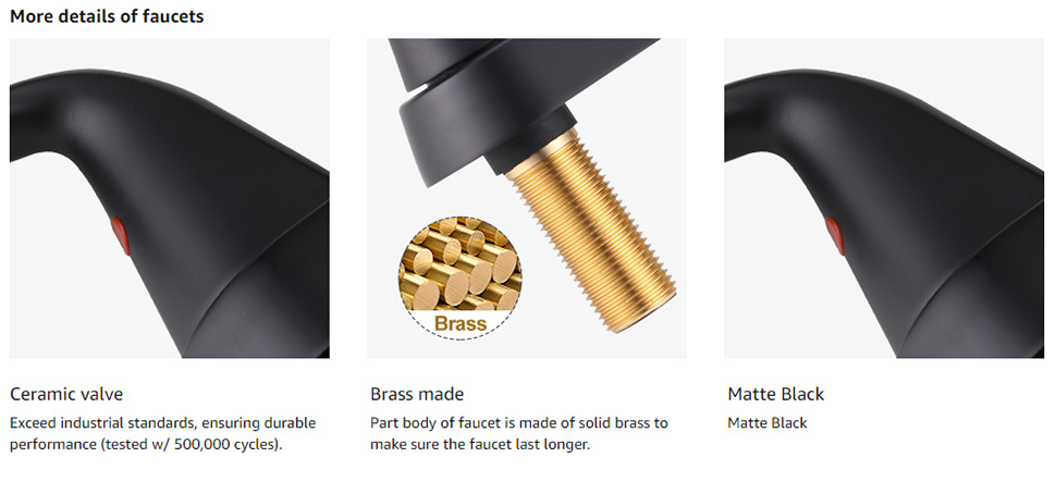 4 Inch Centerset Matte Black Bathroom Faucet with 2 Handles 4 4 Inch Centerset Matte Black Bathroom Faucet with 2 Handles - Centerset Bathroom Faucets - 4