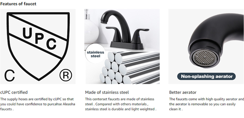 4 Inch Centerset Matte Black Bathroom Faucet with 2 Handles 2 4 Inch Centerset Matte Black Bathroom Faucet with 2 Handles - Centerset Bathroom Faucets - 2