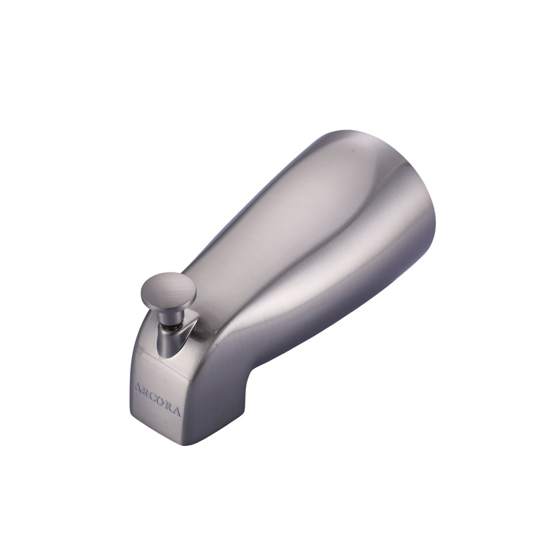 ARCORA Brushed Nickel Wall Mount Tub Spout with Shower Diverter