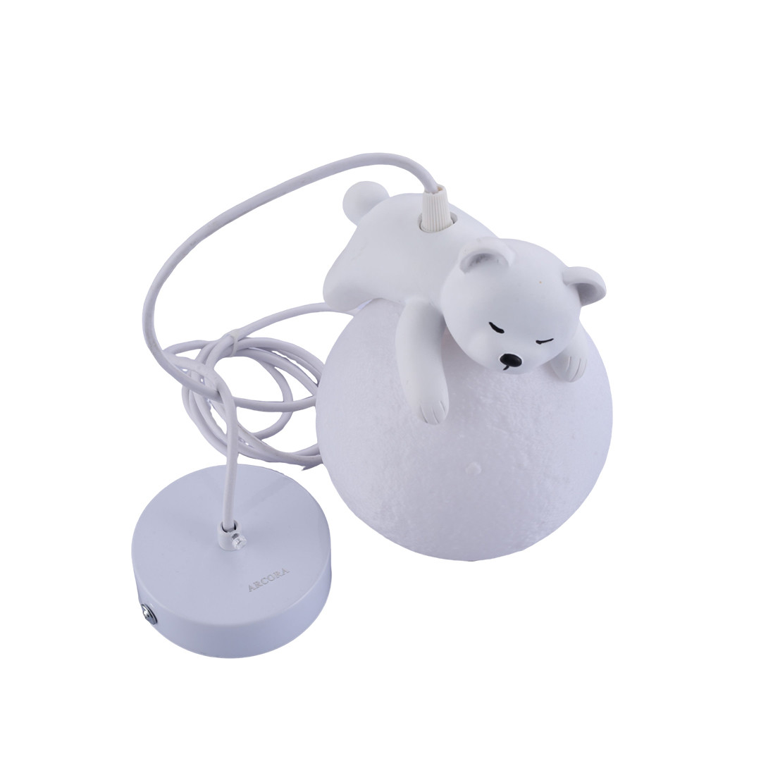 ARCORA Modern Bedroom Bear Pendant Light with 3D Printing Moon Globe