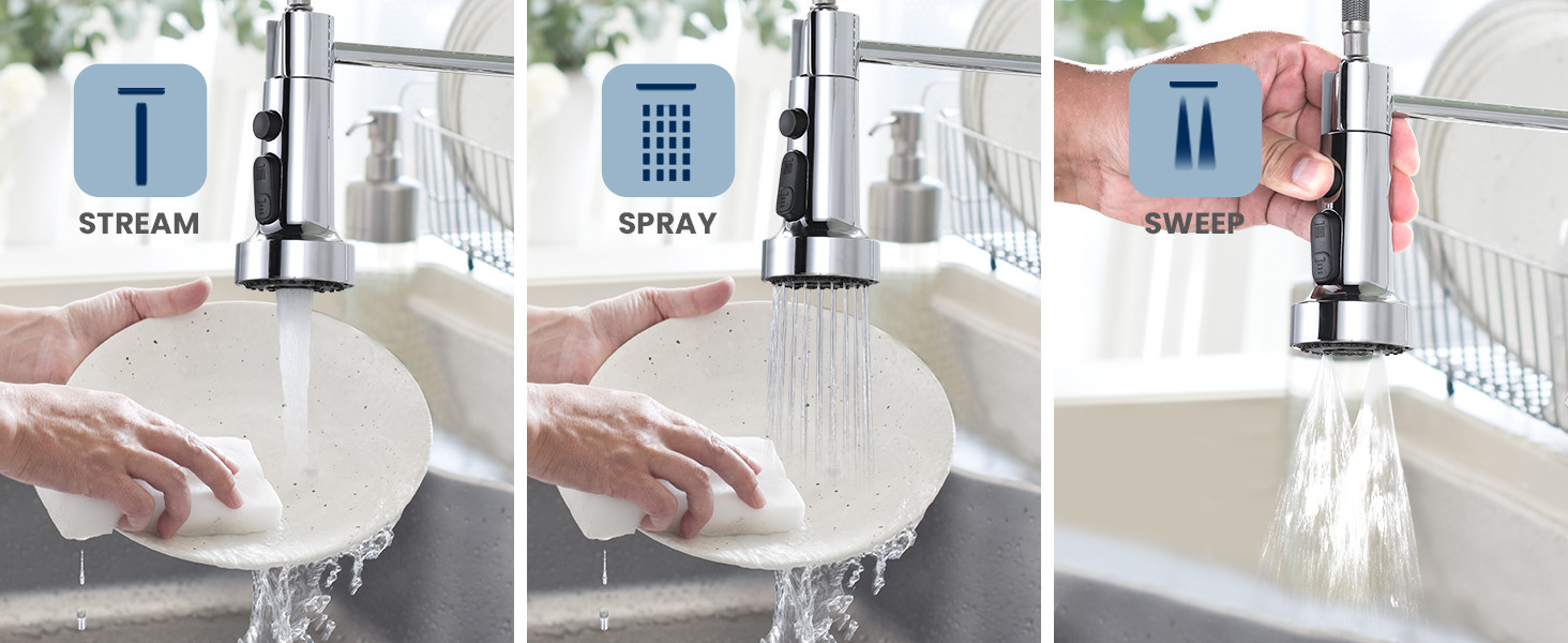 ARCORA Brushed Nickel Commercial Pull Down Kitchen Sink Faucet and Water Filter Faucet Combo 3 ARCORA Brushed Nickel Commercial Pull Down Kitchen Sink Faucet and Water Filter Faucet Combo - Pull Down Kitchen Faucets - 3