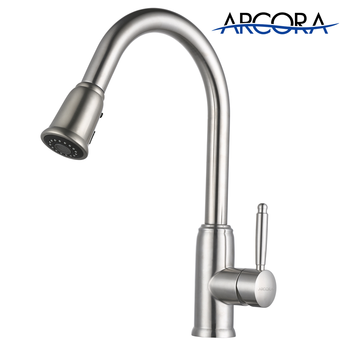 Arcora Top Rated Pull Down Kitchen Faucets Brushed Nickel