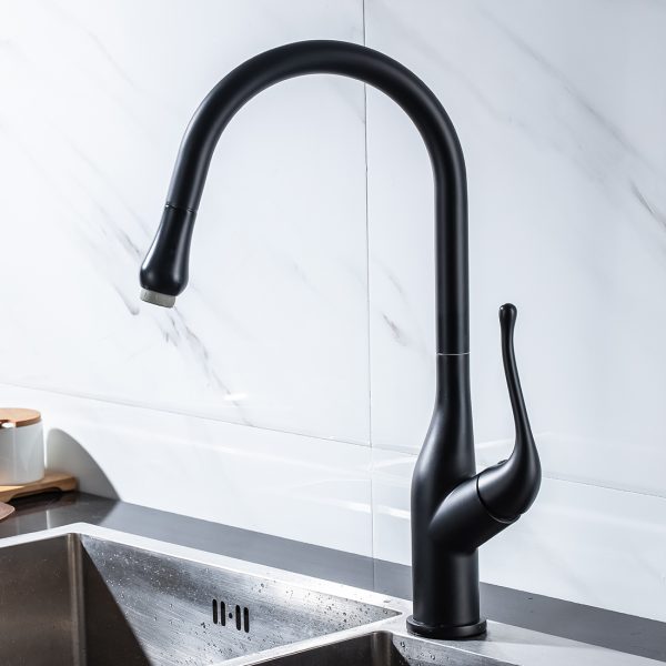 Simplice Kitchen Faucet Matte Black with Pull Down Sprayer 4