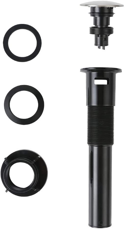 Vanity Sink Pop Up Drain Stopper With Overflow Black