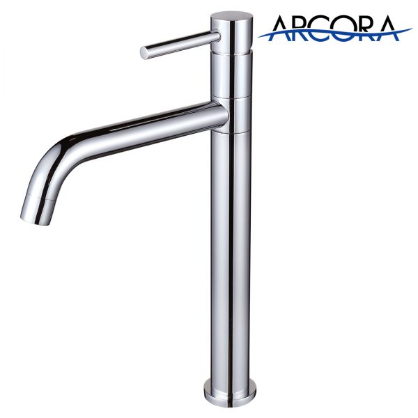 2320100Clogo Arcora Basin Faucet Stainless Steel Chrome High Arc
