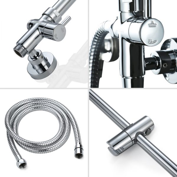 3 Arcora Thermostatic Shower System Chrome With Rainfall Shower 4 1