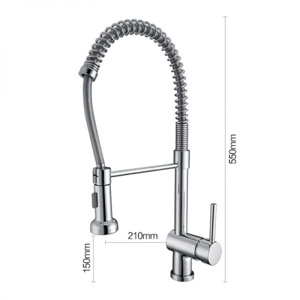 43 Chrome Kitchen Faucet Swivel Spout Single Handle Sink Pull Down Spray Mixer Tap 4