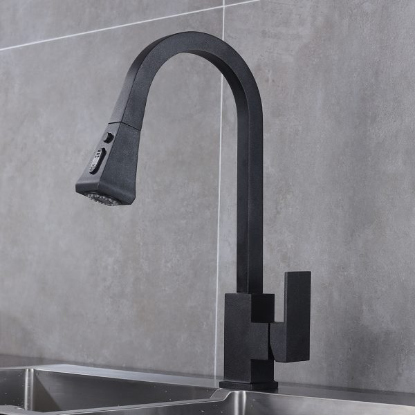 Kitchen Faucet with Pull Down Sprayer Granite black 4