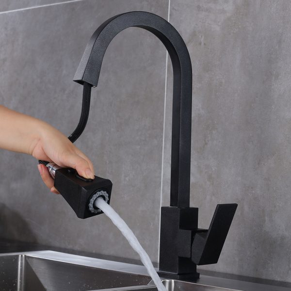 Kitchen Faucet with Pull Down Sprayer Granite black 6