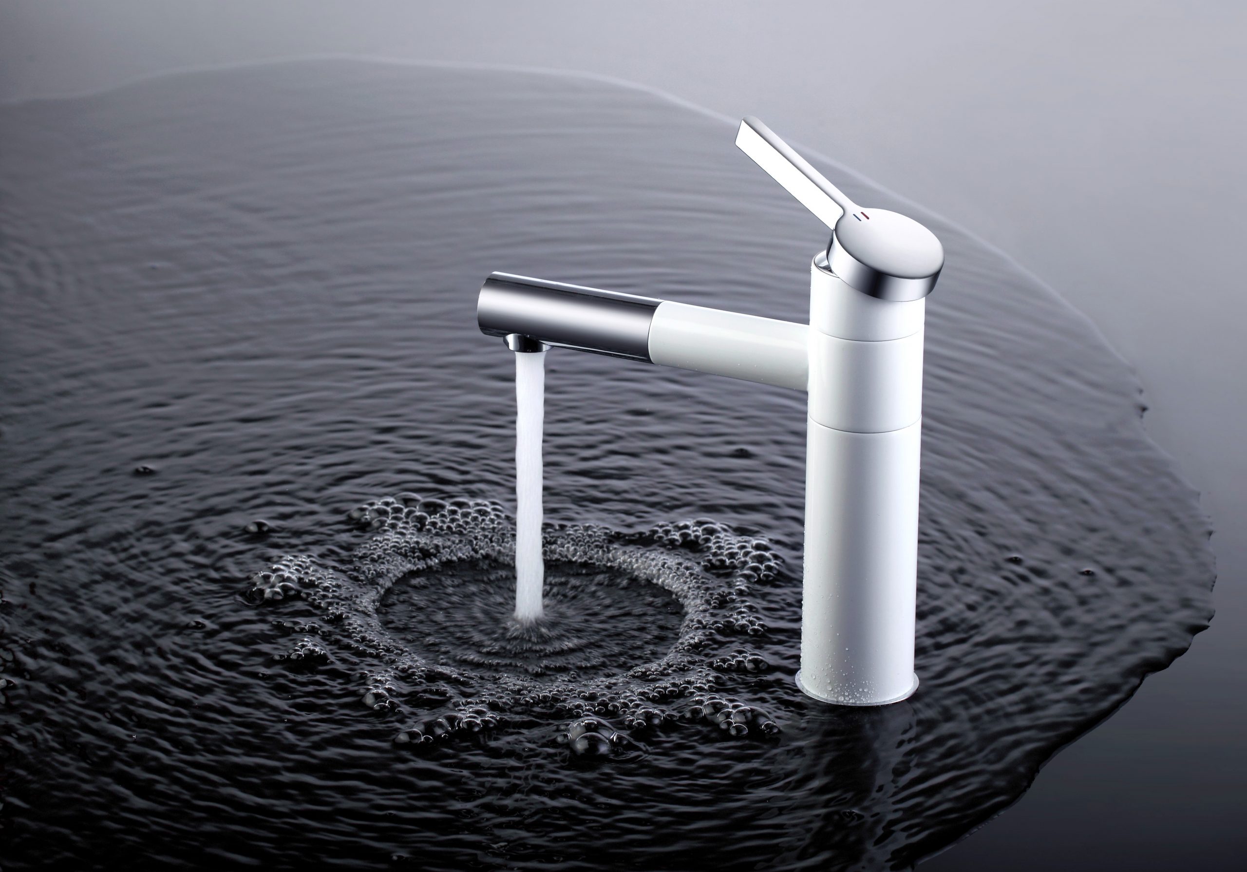 Arcora Bathroom Vessel Faucet Single Handle Basin Faucet Brass 360°Swivel White Bathroom Sink Faucet, Basin Mixer Tap