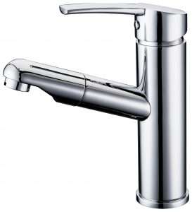 Arcora Single Handle Pull Down Bathroom Sink Faucet, Commercial Basin Mixer Tap Chrome with Rotating Spout