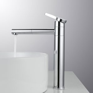 Arcora Contemporary Single Handle Tall Vessel Sink Bathroom Faucet, Lavatory Basin Mixer Tap, Chrome