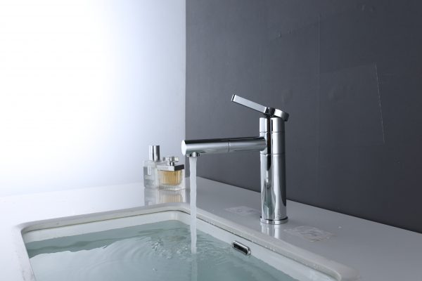 arcora modern single hole bathroom faucet single handle bathroom faucet chrome with swivel spout 2 scaled
