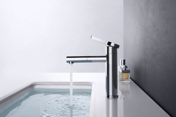 arcora modern single hole bathroom faucet single handle bathroom faucet chrome with swivel spout scaled