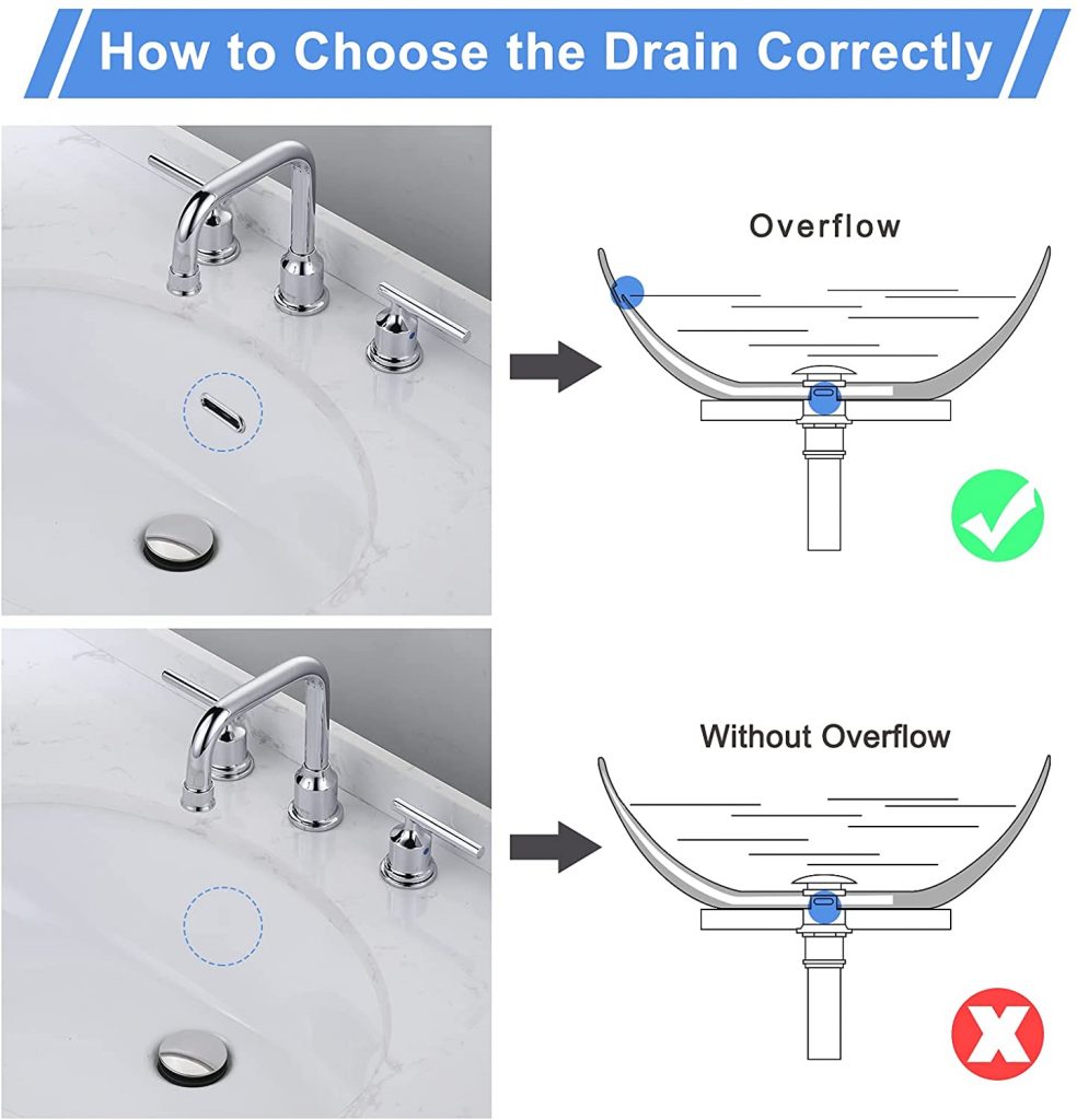 ARCORA Chrome Bathroom Sink Pop up Drain with Overflows