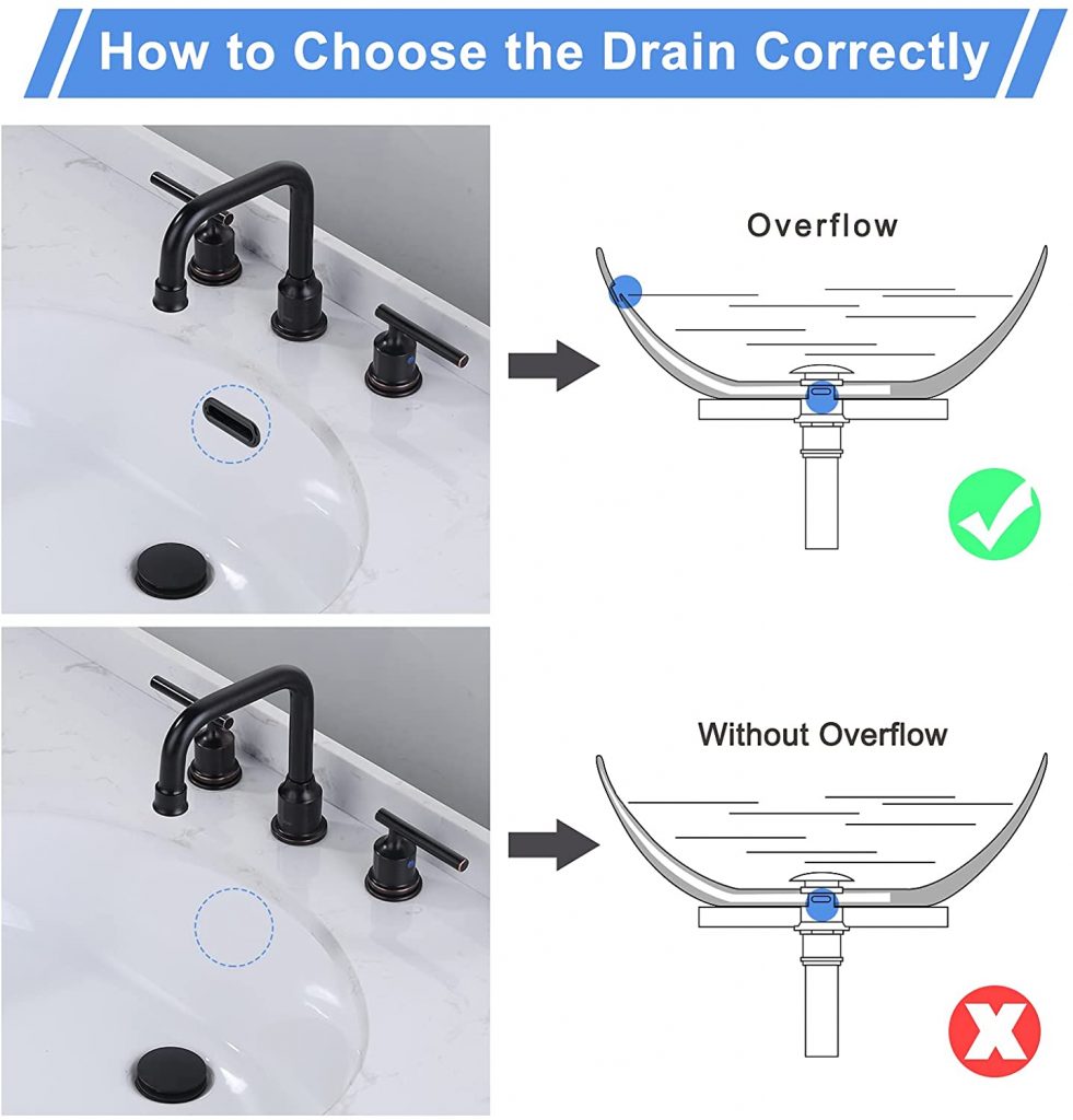 ARCORA Oil Rubbed Bronze Bathroom Sink Pop up Drain Stopper with Overflow