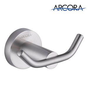 ARCORA Brushed Nickel Towel Hooks, Double Robe Hooks, Heavy Duty Wall Hooks