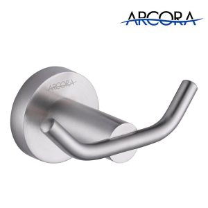 Arcora Brushed Nickel Towel Hooks, Double Robe Hooks, Heavy Duty Wall Hooks