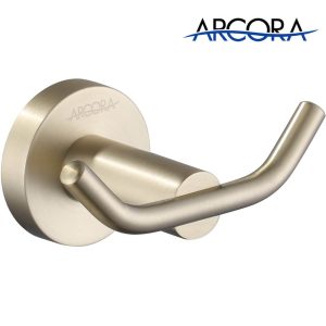 ARCORA Brushed Gold Towel Hooks for Bathroom Wall SUS301 Stainless Steel
