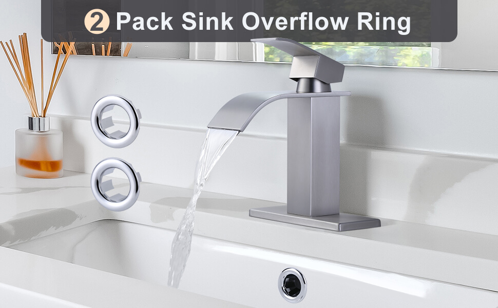 ARCORA Bathroom Kitchen Sink Overflow Ring Cover Hole Chrome (2 or 6 Pack) - Faucet Accessories - 2