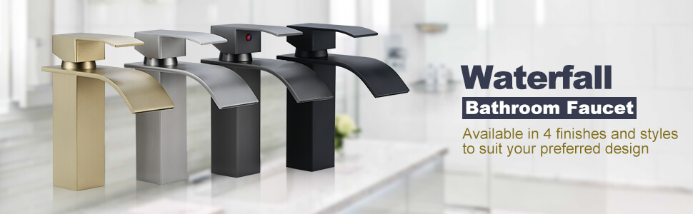 brushed nickel waterfall bathroom faucet