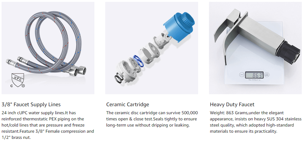 brushed nickel waterfall bathroom faucet