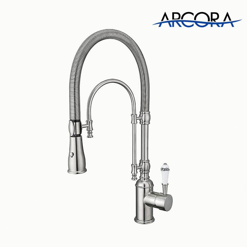 Arcora Single Handle High Arc Swiveling Dual Mode Sprayer Kitchen Sink Faucet