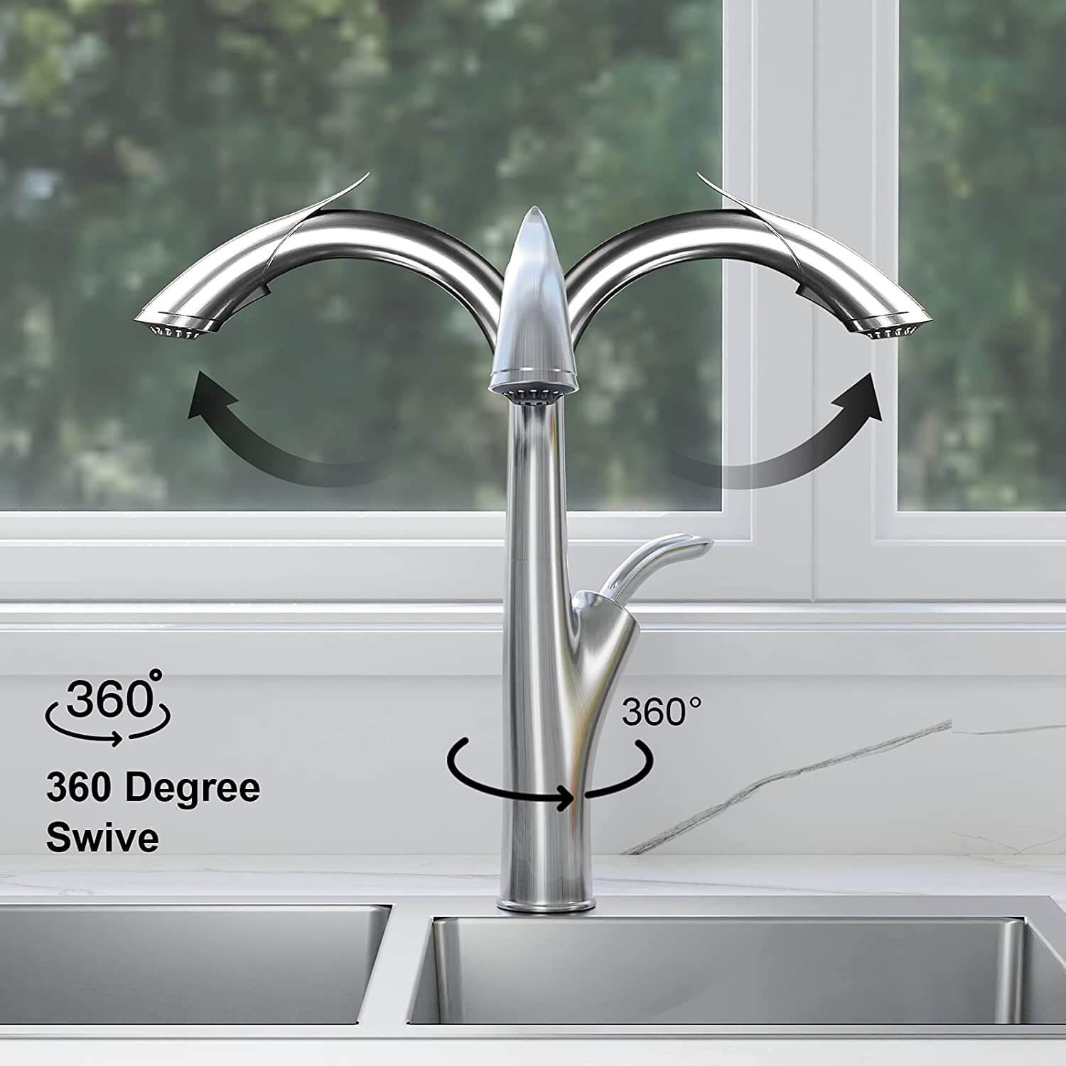 Arcora Commercial Single Handle Kitchen Faucet with Pull Down Sprayer