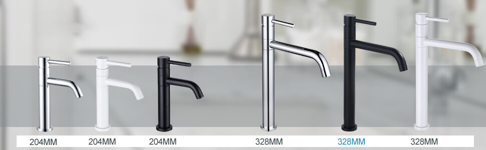 ARCORA 360 Degree Rotation Hot And Cold Tall Black Bathroom Mixer Tap - Single Handle Bathroom Faucets - 5