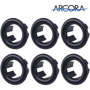 ARCORA Black Sink Round Hole Trim Sink Overflow Ring (2 Pack or 6 Pack)