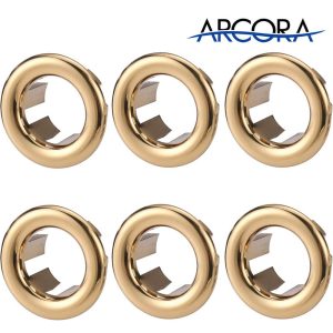 ARCORA Bathroom Kitchen Sink Basin Trim Overflow Ring Cover Hole Brushed Gold, 2 Or 6 Packs