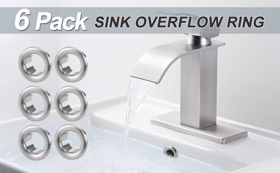 arcora bathroom kitchen sink hole overflow ring cover brushed nickel