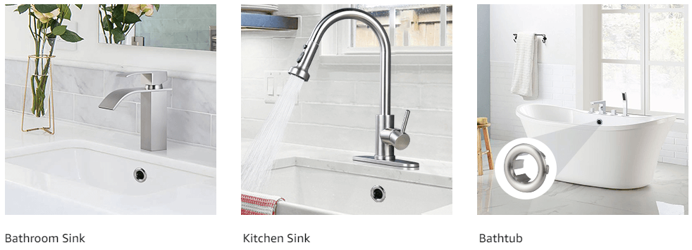 ARCORA Bathroom Kitchen Sink Hole Overflow Ring Cover Brushed Nickel, 2 Or 6 Packs - Faucet Accessories - 4