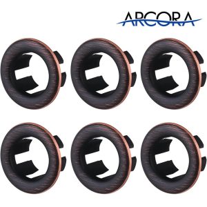ARCORA Bathroom Kitchen Sink Hole Overflow Ring Cover Oil Rubbed Bronze (2, 6 Packs)