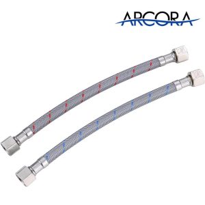 ARCORA 8 – 72 Inch 3/8″ x 3/8″ Faucet Connector Braided Nylon Water Supply Line (1 Pair)