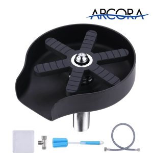 ARCORA Matte Black Glass Rinser for Kitchen Sink Stainless Steel Glass Cleaner