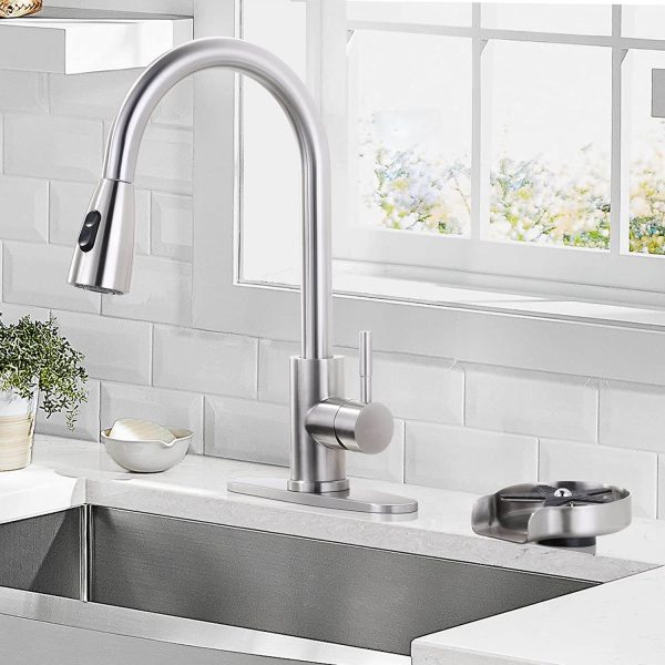 brushed nickel stainless steel glass rinser