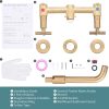 arcora 2 cross handle brushed gold wall mounted bathroom sink faucet 1