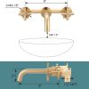 arcora 2 cross handle brushed gold wall mounted bathroom sink faucet 2