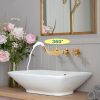 arcora 2 cross handle brushed gold wall mounted bathroom sink faucet 5