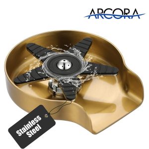ARCORA Brushed Gold Stainless Steel Glass Rinser for Kitchen Sinks