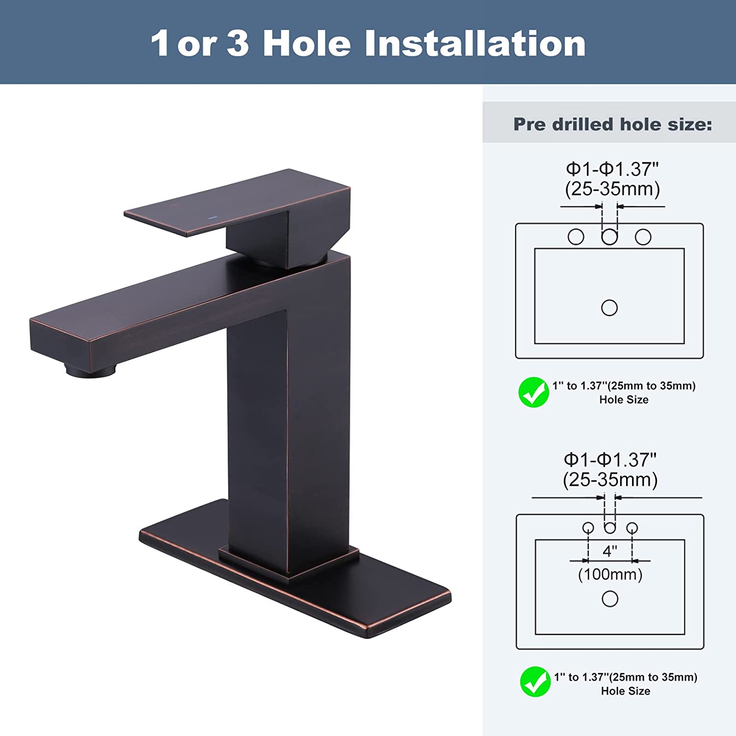 TAF067Y Waschbeckenarmatur Mit Zwei Griffen In Oil Rubbed Bronze - 10,2 Cm Einbau Für 3-Loch-Montage