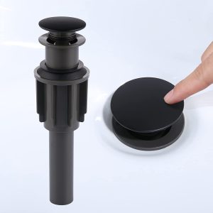 ARCORA Matte Black Pop Up Bathroom Sink Drain Without Overflow