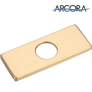 ARCORA Brushed Gold 6 Inch Faucet Hole Cover Stainless Steel Deck Plate
