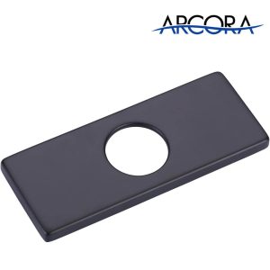 ARCORA Matte Black 6 Inch Faucet Hole Cover Stainless Steel Deck Plate