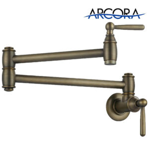 ARCORA Antique Bronze Pot Filler Faucet Wall Mount Kitchen Folding Faucet