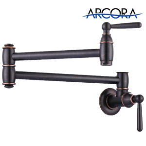 ARCORA Oil Rubbed Bronze Pot Filler Faucet Wall Mount Kitchen Folding Faucet