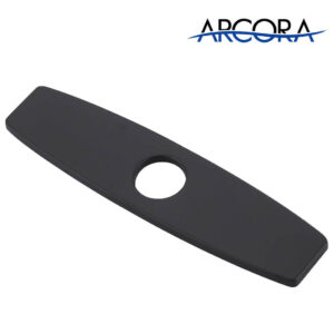 ARCORA 9.6 Inch Matte Black Faucet Hole Cover Stainless Steel Deck Plate